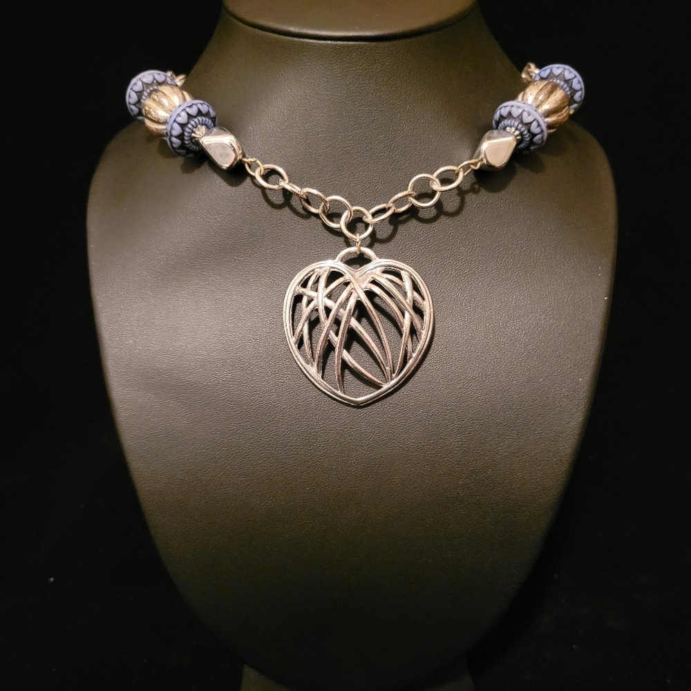 Estate Lady Remington Heart Pendent Necklace